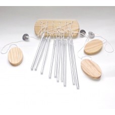 Clopotei de vant,10 tuburi pline,argintiu,55cm